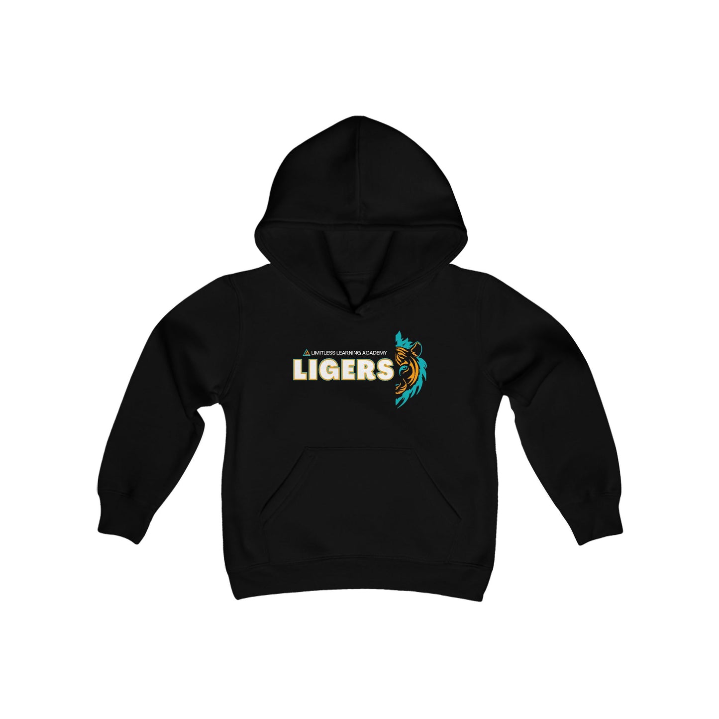 Kids Liger Mascot Spirit Hoodie Sweatshirt - School Spirit Shirt for Limitless Learning Academy, Youth Hooded Sweatshirt, School Pride Pullover,