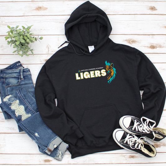 Kids Liger Mascot Spirit Hoodie Sweatshirt - School Spirit Shirt for Limitless Learning Academy, Youth Hooded Sweatshirt, School Pride Pullover,