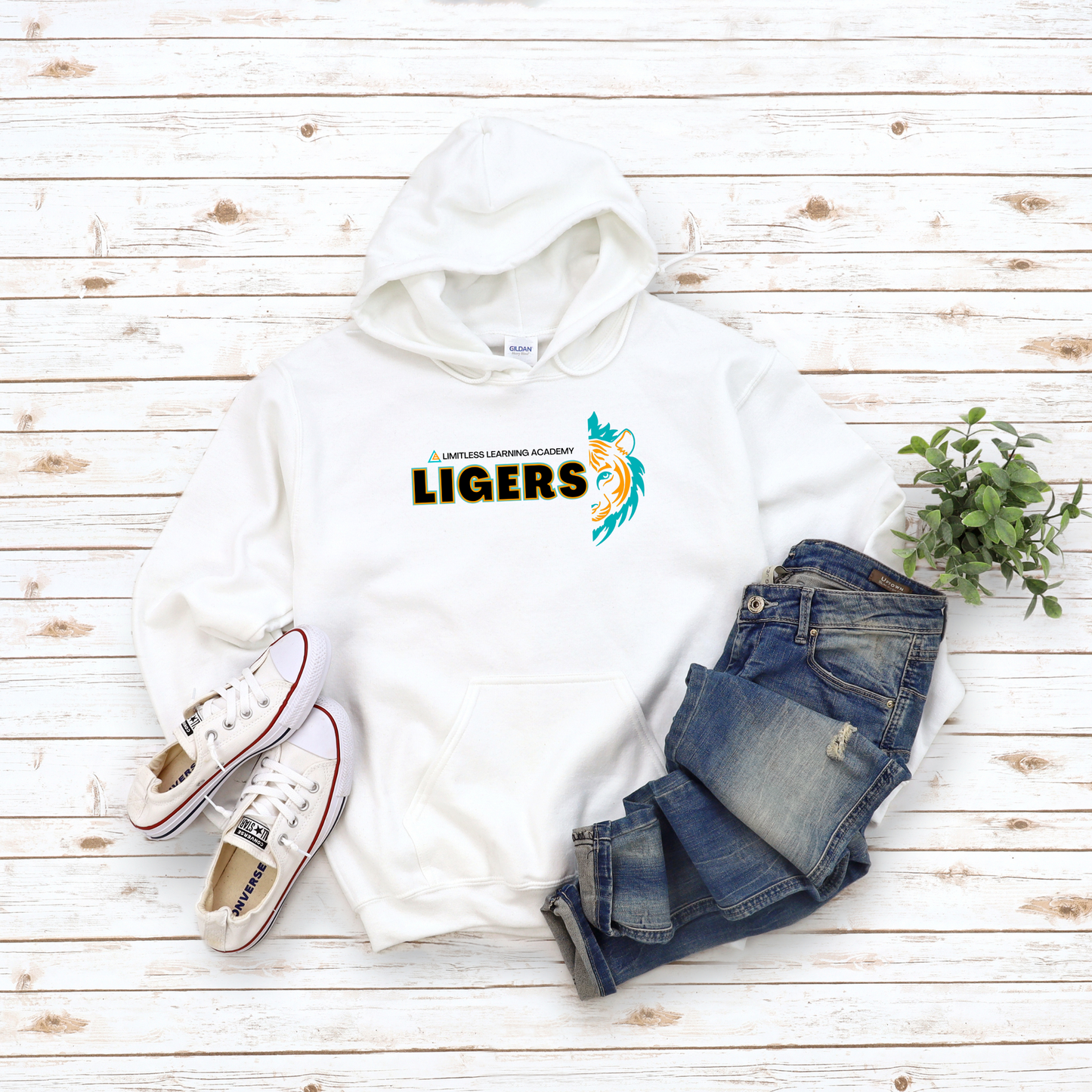 Kids Liger Mascot Spirit Hoodie Sweatshirt - School Spirit Shirt for Limitless Learning Academy, Youth Hooded Sweatshirt, School Pride Pullover,