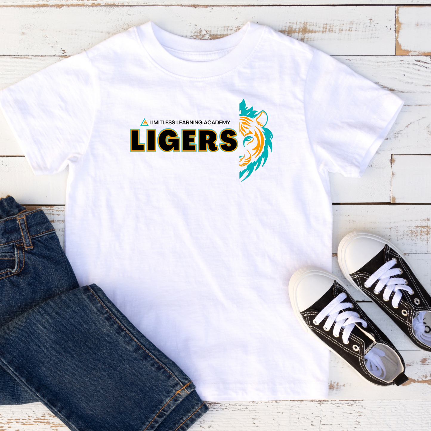 Kids T-Shirt, School Spirit Tee with Ligers, Limitless Learning Academy Shirt. Back to School, Spirit Day, School Pride Shirt, Team Mascot