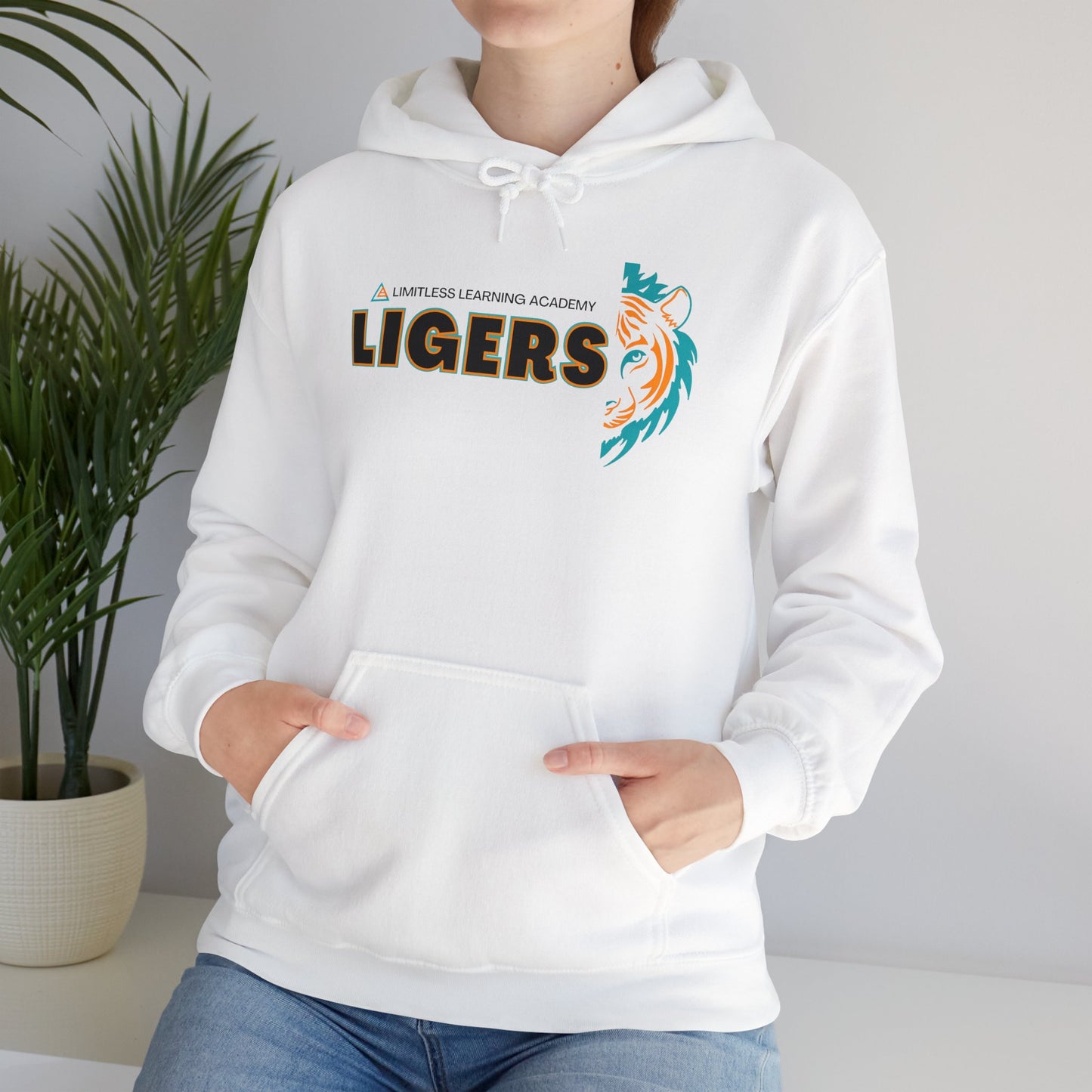 Adult Liger Spirit Hoodie, School Sweater with Liger Face, Great for Older Students and Adults, Unisex Sweatshirt, School Pride Apparel,