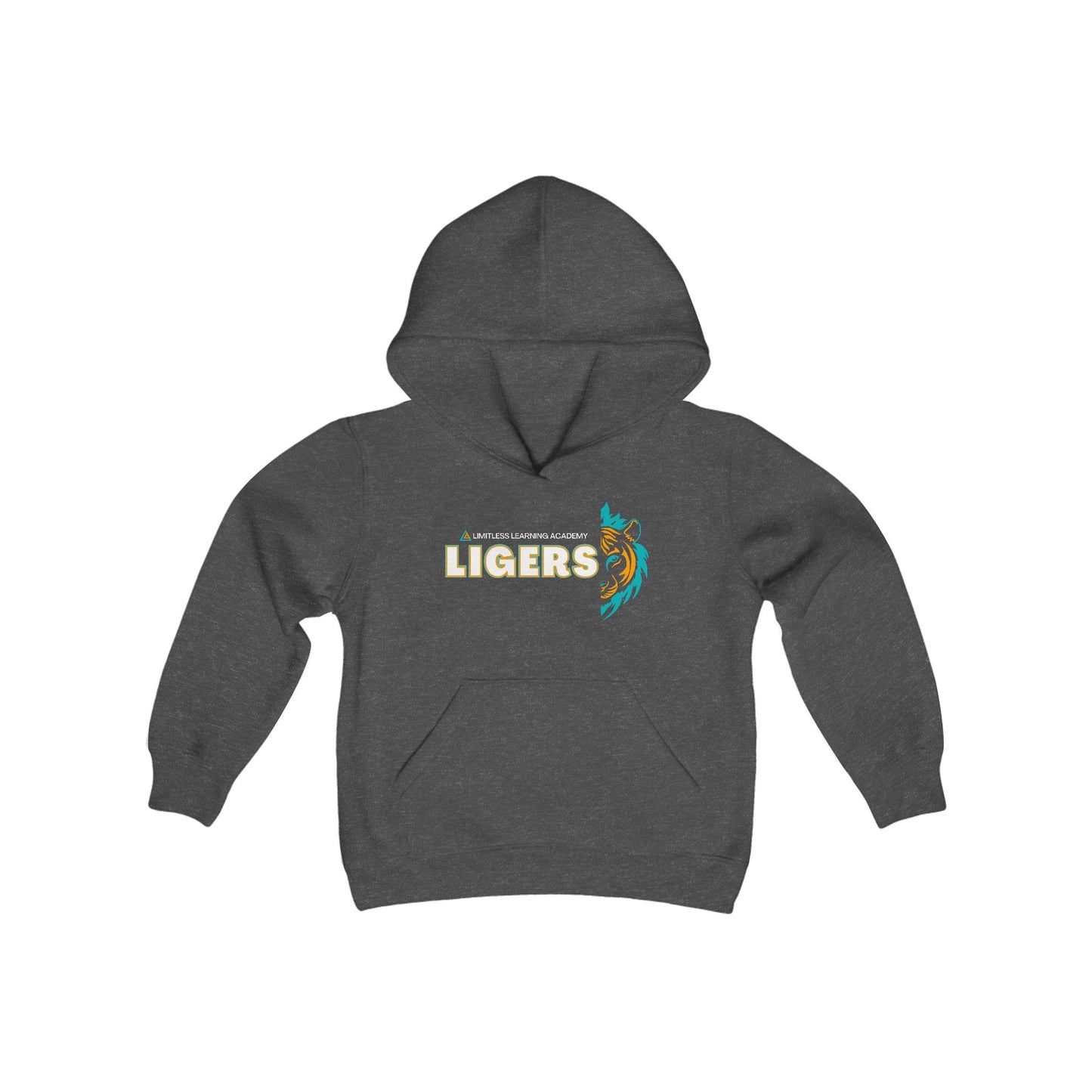 Kids Liger Mascot Spirit Hoodie Sweatshirt - School Spirit Shirt for Limitless Learning Academy, Youth Hooded Sweatshirt, School Pride Pullover,