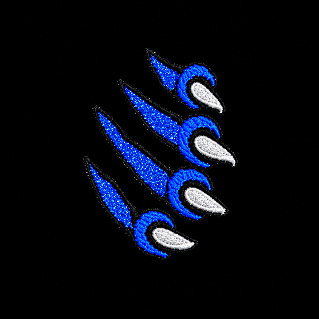 Blue glitter claw customization preview