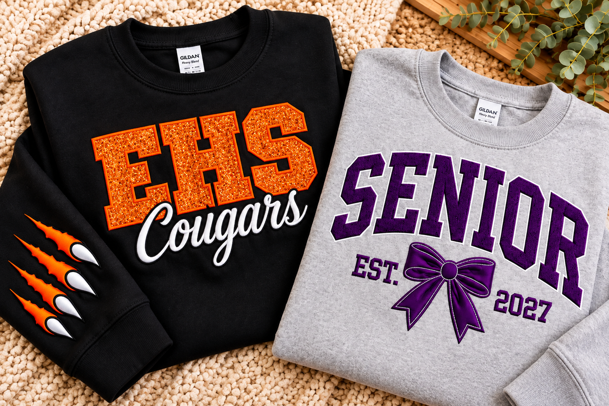 Custom embroidered sweatshirts by TLO Designs