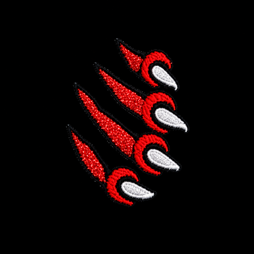 Red glitter claw customization preview