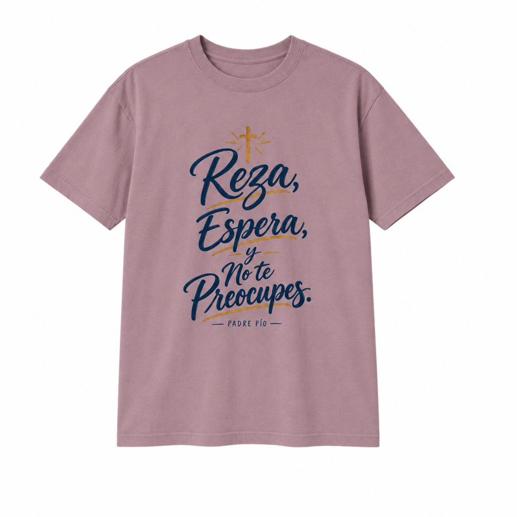 Spanish prayer design on mauve